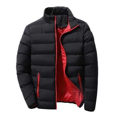 Buy Mens Winter Warm Quilted Parka Down Jacket Padded Bubble Puffer Zipper Coats • 17.49£