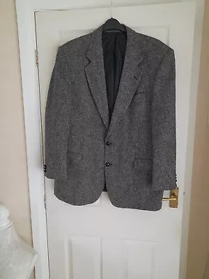 Buy MARKS & SPENCER Grey Herringbone Tweed Jacket 46M Pure New Wool VGC • 29.80£