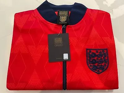 Buy Vintage England Tracksuit Top Anthem Jacket Away 1990 World Cup Medium Brand New • 29.49£
