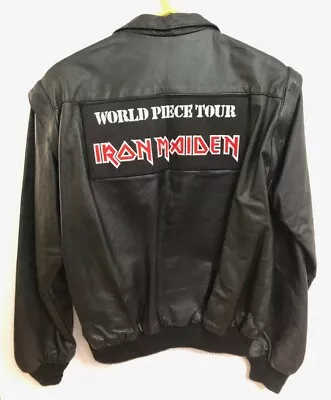 Buy Vintage Iron Maiden World Piece Tour 1983 Promo Item Faux Leather Jacket / Vest • 944.98£