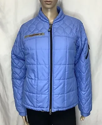 Buy Rare SPYDER VENOM Quilt Baby Blue Ski Puffer Jacket Women M • 38.54£