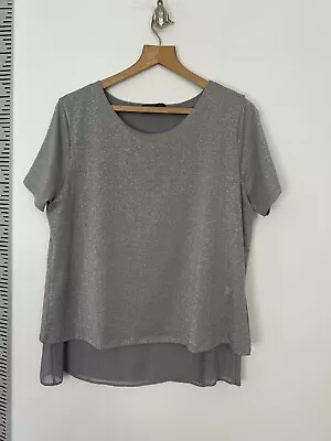 Buy Ladies Marks And Spencer Twiggy Size 14 Silver Smart T-shirt Top Blouse M&S • 8£