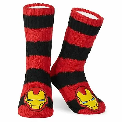 Buy Marvel Fluffy Socks, Mens Slipper Socks, Iron Man Warm Knitted Socks • 14.49£