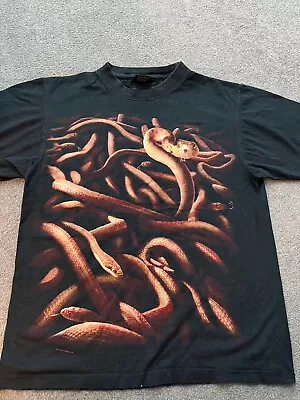 Buy Black T Shirt Snakes Design Spiral Medium  • 6.99£