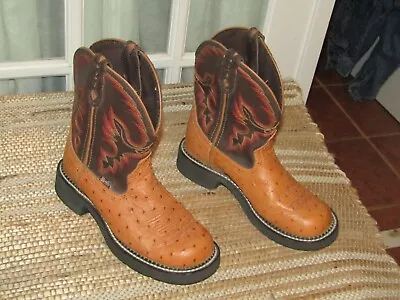Buy Justin Gypsy Boots Women’s Size 6.5 B L9900 Western Cowgirl Boots Ostrich Print • 33.23£