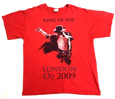 Buy Rare Michael Jackson King Of Pop 2009 London Tour Graphic Red T-Shirt Large • 14.99£