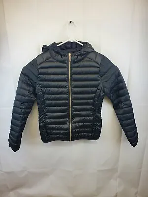 Buy Yes Zee Womens Large Hooded Down ALT Puffer Jacket Black Warm Light Bubble Coat • 38.63£