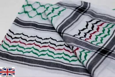 Buy Original Hirbawi Kufiya (Kuffiyeh) Made In Hebron Palestine Flag Arab Scarf • 40.99£