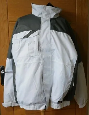 Buy Dickies Winter Work Waterproof Jacket Men's Coat WHITE GREY 3XL • 40£
