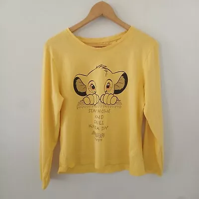 Buy Simba LION KING PJ T SHIRT PRIMARK DISNEY Ladies  Yellow UK Size Small 10 -12 • 6.99£