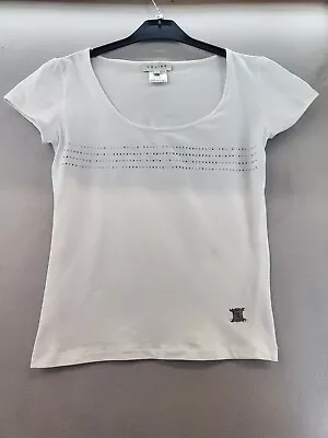 Buy Authentic Celine Paris White T-shirt With Rhinestones Size M • 85£