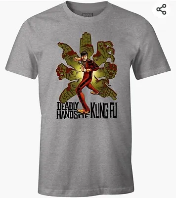 Buy Shang Chi Deadly Hands Of Kung Fu Grey T Shirt Marvel Size Large • 4.99£