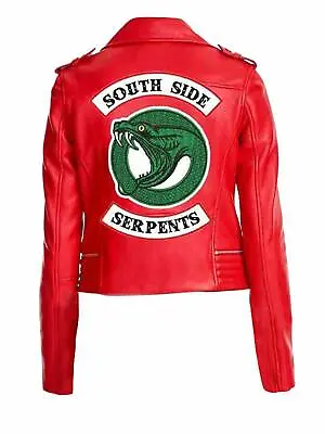 Buy Women's Red Riverdale Southside Serpents Cheryl Blossom Leather Jacket • 87.40£