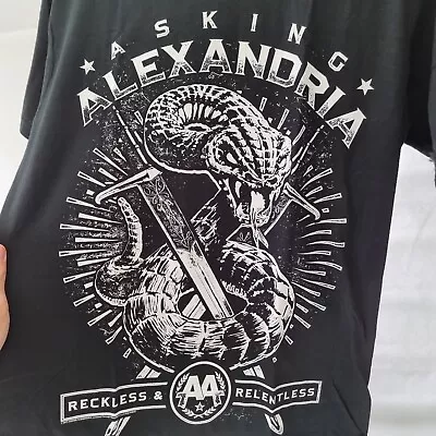 Buy Asking Alexandria Reckless And Relentless Snake Tee T-Shirt Mens Size S Small • 17.99£