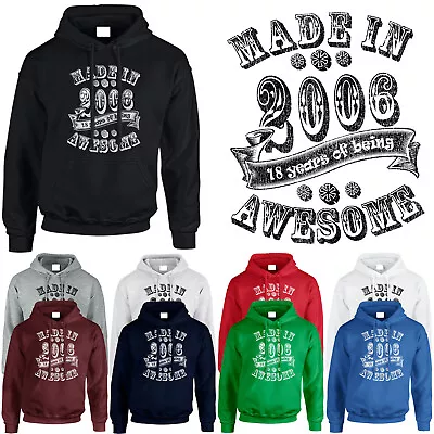 Buy New Made In 2006 Birthday Gift Year Mens Vintage Festival 18th Unisex Hoodie • 16.99£