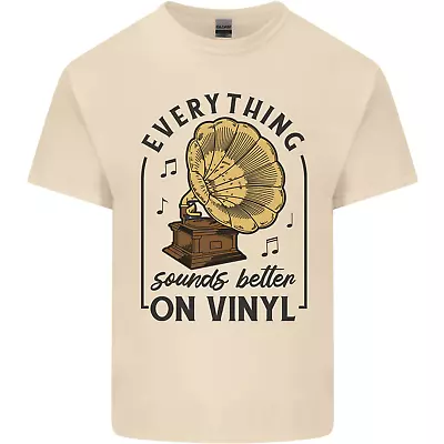 Buy Music Sounds Better On Vinyl Records DJ Mens Cotton T-Shirt Tee Top • 10.98£