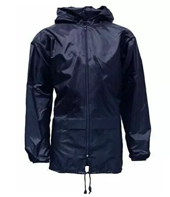 Buy Unisex  NAVY Light Weight Shower Proof  Jacket KAGOOL-SIZES-Small To 6 XL • 9.99£