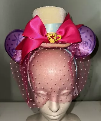 Buy Disney Parks Alice In Wonderland Mad Hatter Minnie Mouse Ears Headband NWT • 62.69£