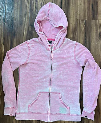 Buy Y2K DC Shoes Co Hoodie Sweatshirt Womens Large Pink Full Zip Distressed Skater • 23.97£