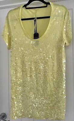 Buy Guess Yellow Mermaid Scales T-shirt Size M • 19.90£