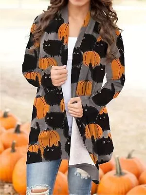 Buy Halloween Pumpkin Pattern Cardigan • 16.79£