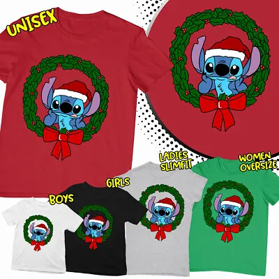 Buy Unique Lilo And Stitch Santa Gift Ideas Funny Family Christmas T Shirt #MC#392 • 7.59£