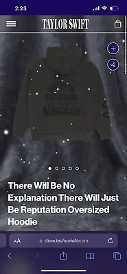 Buy Taylor Swift No Explanation There Will Just Be Reputation Hoodie Size XL/2XL • 156.42£