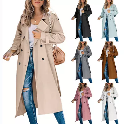 Buy Women Oversized Hooded Windbreaker Fashion Trench Coat Long Jacket Loose Coat • 19.99£