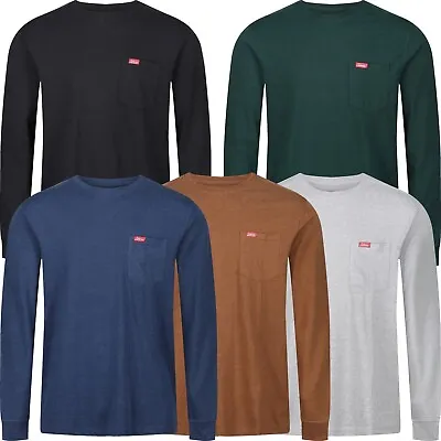 Buy New Mens Long Sleeve Pocket T-Shirts Round Crew Neck Tee Soft Plain Casual Top • 7.99£