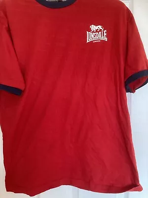 Buy Red Union Jack Lonsdale T Shirt Large • 2.99£