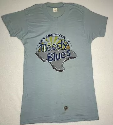Buy Vintage 1970s Moody Blues Down Home In Texas T Shirt Single Stitch • 75.73£