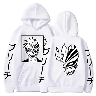 Buy Anime Bleach Hoodies Kurosaki Ichigo Graphics Hoodie Sweatshirts Streetwears • 19.50£