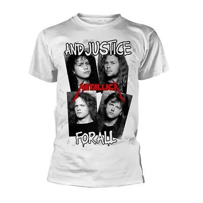 Buy Metallica Faces First Four Albums White T-Shirt NEW OFFICIAL • 17.69£
