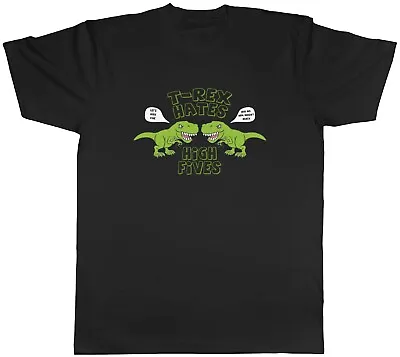 Buy T-Rex Hates High Fives Mens T-Shirt Funny Dinosaur Tee Gift • 8.99£