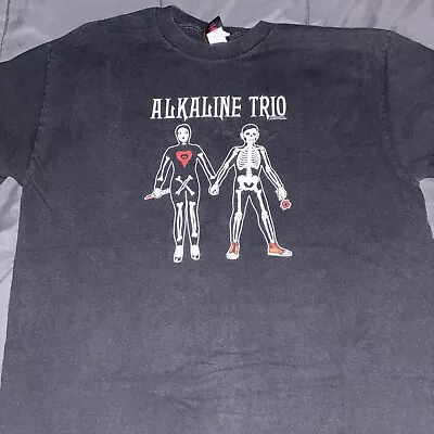 Buy Alkaline Trio- Vaulted  Skeleton Couple Tshirt Sz Large - Rare • 42.52£