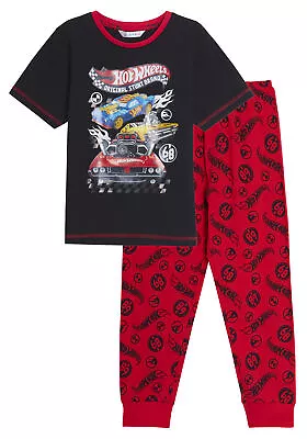 Buy Boys Hot Wheels Pyjamas Kids Racing Cars Pjs Set Short Sleeve T-Shirt Loungepant • 12.95£