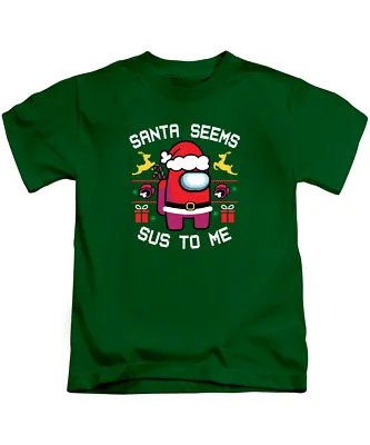 Buy Santa Seems Sus Kids Christmas T-Shirt Xmas Among Us Childrens Tee Top  • 7.95£