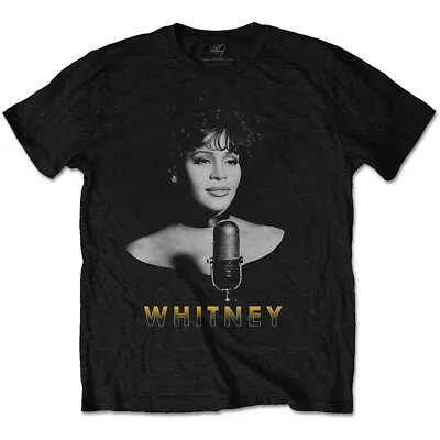 Buy Whitney Houston BlackWhite Photo Black T-Shirt - OFFICIAL • 14.89£