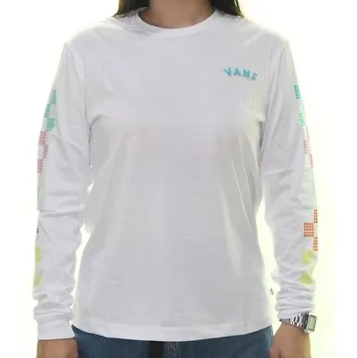 Buy Vans Dotty Check LS T-Shirt / White Multi / Womens / RRP £28 • 9.75£