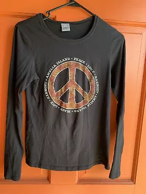 Buy Tommys Designs Top Size M Long Sleeve Tee Peace Sign • 7.09£