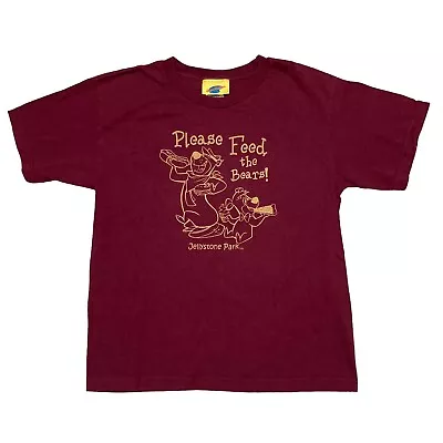 Buy VTG Yogi Bear Please Feed Bears Jellystone Park T-Shirt Youth L Hanna Barbera • 5.92£