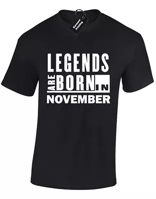 Buy Legends Are Born In November Mens T Shirt Cool Funny Birthday Gift Present Idea • 7.99£