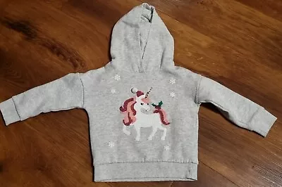 Buy Cute Grey Hooded Unicorn Christmas Jumper Top Age 2 To 3 Years  • 4£