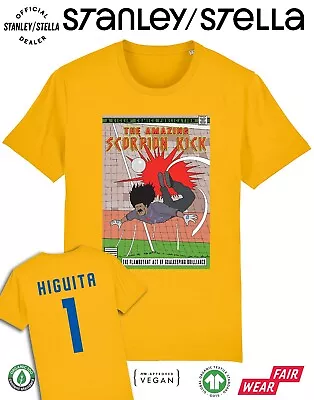 Buy Mens Football T-Shirt Rene Higuita Scorpion Kick Colombia Name/No Comic 1990s • 13.99£