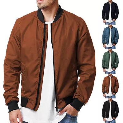 Buy Mens Lightweight Baseball Jacket Zip Coats Windbreaker Coat Casual Outwear  • 16.05£