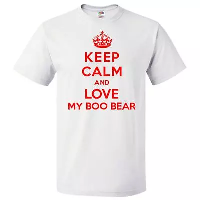 Buy Keep Calm And Love My Boo Bear T Shirt Funny Tee • 18.85£