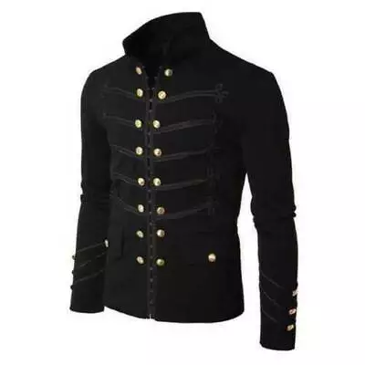 Buy Mens Steampunk Jacket Rock Victorian Gothic Frock Coat Uniform Military Stylish! • 27.20£