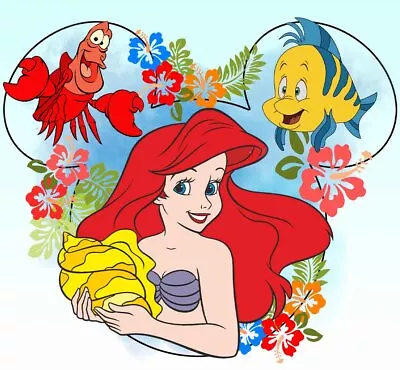 Buy Iron On DTF Transfer Disney Ariel Little Mermaid DIY T Shirts Hoodie A5 A4 A3 • 2.49£