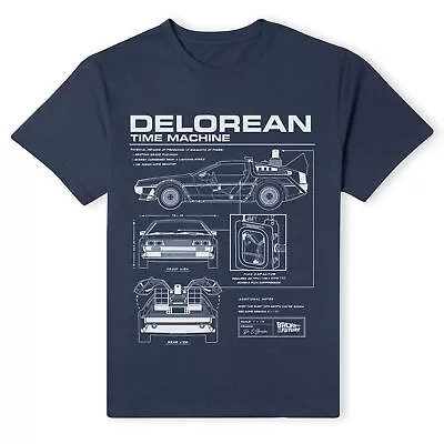 Buy Official Back To The Future DeLorean Schematic T-Shirt • 12.59£