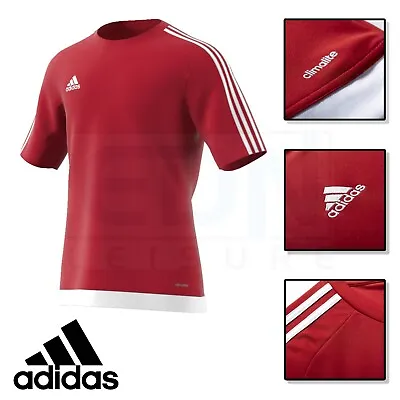 Buy Junior Adidas T Shirt Red Short Sleeve Top Kids Boys Girls Football Age 5-12 NEW • 8.95£